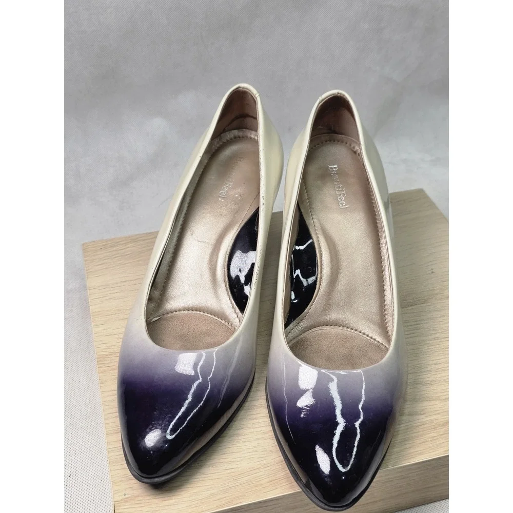 Beautifeel Women's Black/White Topaz Leather Dress Pump Size 40EU / 10 US